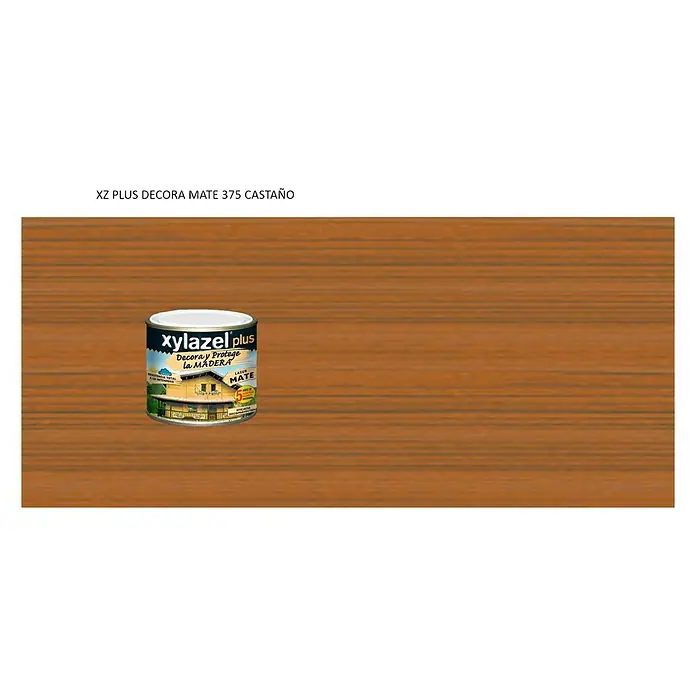 Xylazel Protección para madera lasur Decora - Castaño, 375 ml, Mate