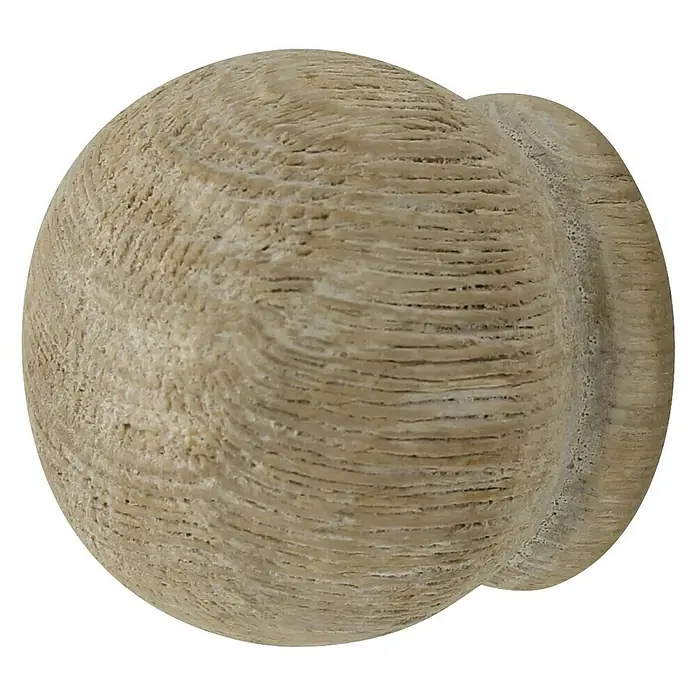 Expo Ambiente Krajnji element Rill-Ball - Izbijeljeni hrast, Prikladno za: Šipke za zavjese Ø 28 mm - Pogled sprijeda