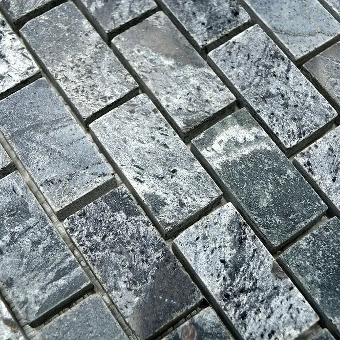 Mosaikfliese Brick XMI 117 - 30,5 x 32,5 cm, Silbergrau, Matt