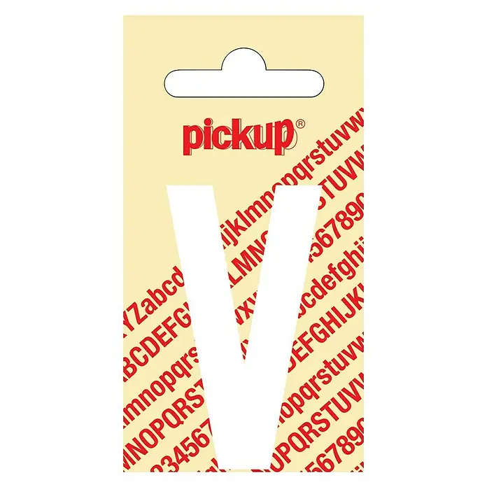 Pickup Naljepnica - Motiv: V, Bijele boje, Visina: 60 mm