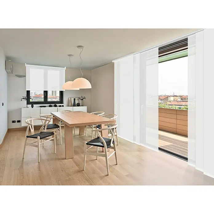 Viewtex Panel japonés Screen - Blanco, 79% PVC y 21% poliéster, An x Al: 144 x 270 cm