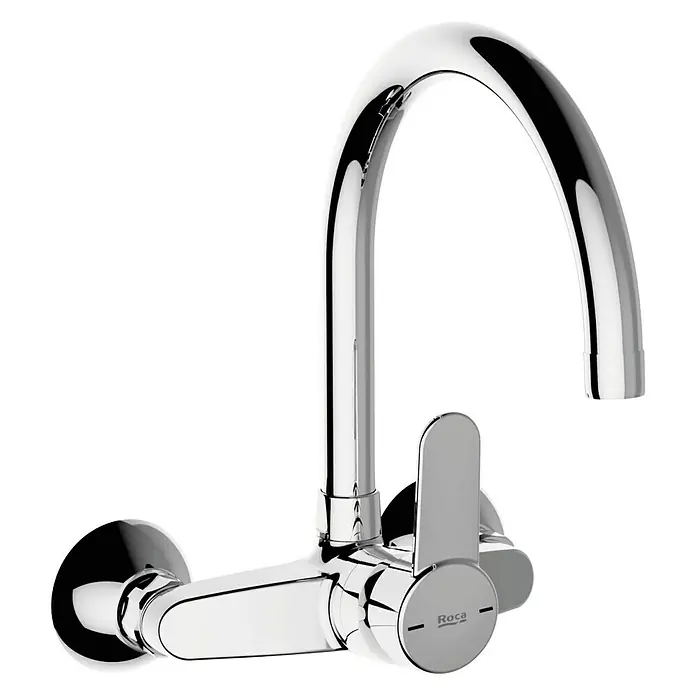 Roca Grifo de cocina monomando Mitos - Cromo, Brillante, Caño giratorio