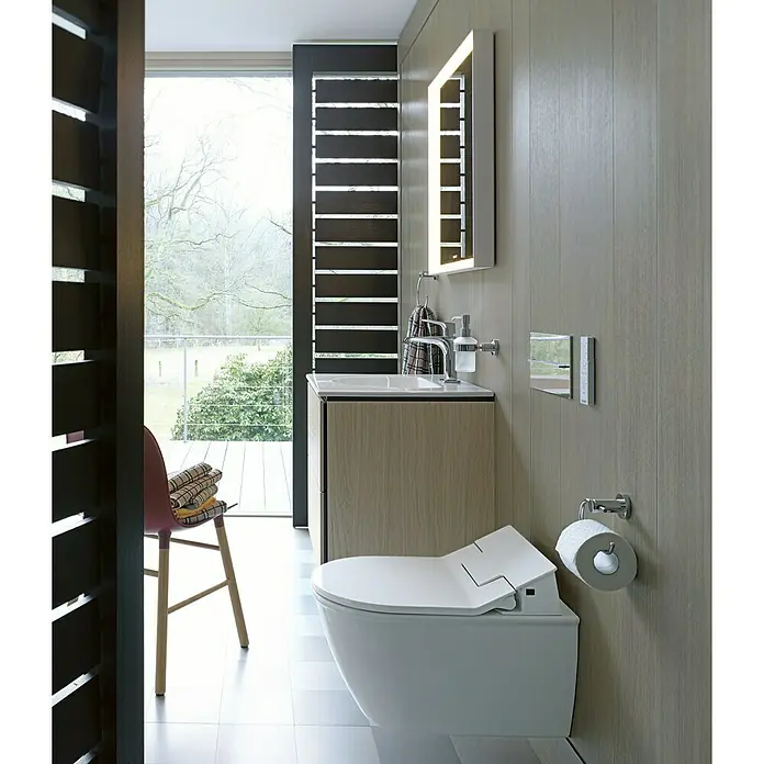 Duravit Darling New Wand-Dusch-WC - Mit Spülrand, Ohne Spezialglasur, Spülform: Tief, WC Abgang: Waagerecht, Weiß - Linke Seitenansicht