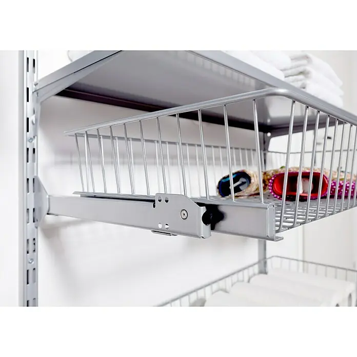 Element System Žičana košara - 35 x 80 cm, s izvlačenjem, Bijelo-aluminij - Detaljan prikaz
