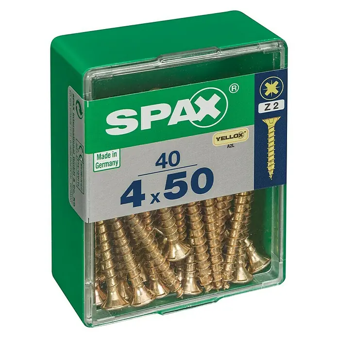Spax Univerzalni vijak - 4 x 50 mm, Puni navoj, 40 kom - Pogled s lijeve strane