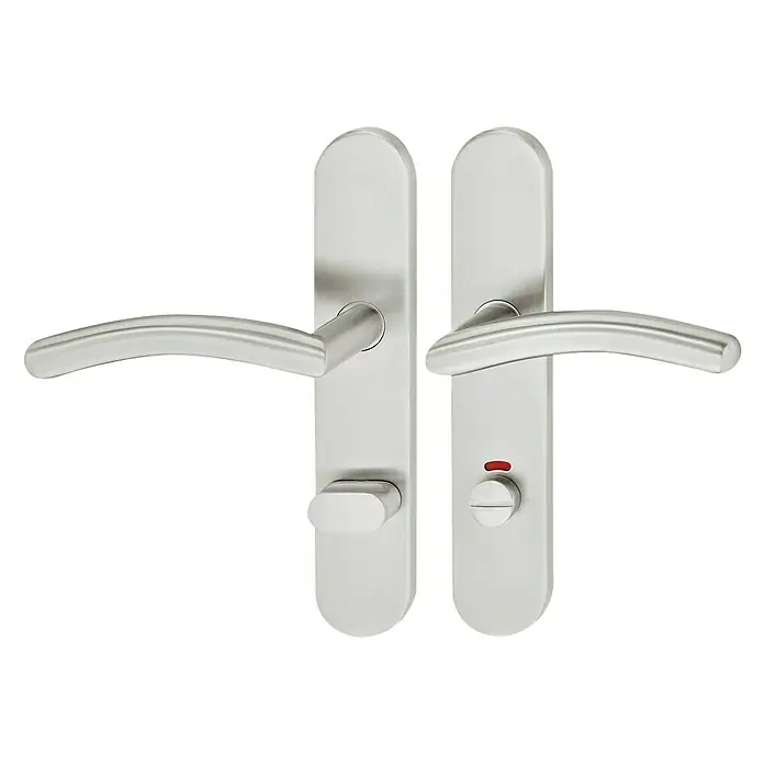 Häfele WC-Türgarnitur Stellia - B x H: 44 x 229 mm, Schlitzkopf/Olive SK/OL, Edelstahl, Langschild - Vorderansicht