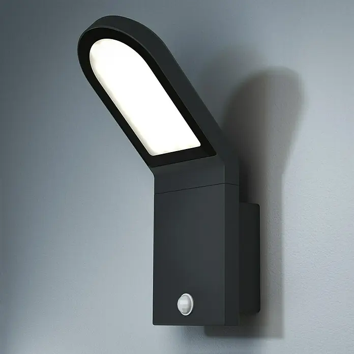 Ledvance LED-Sensor-Außenwandleuchte Wall - 12 W, L x B x H: 16,8 x 10 x 27,3 cm, Warmweiß