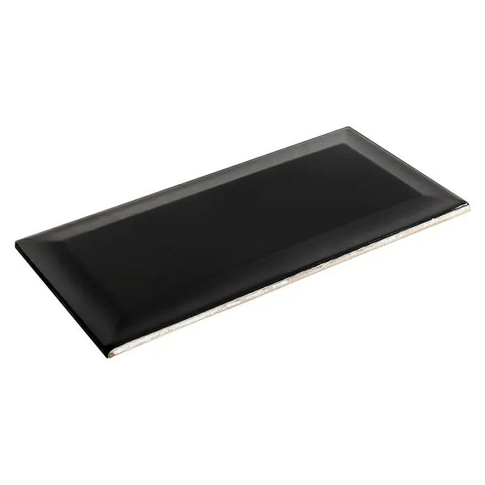 Wandfliese Metro - 10 x 20 cm, Schwarz, Glänzend