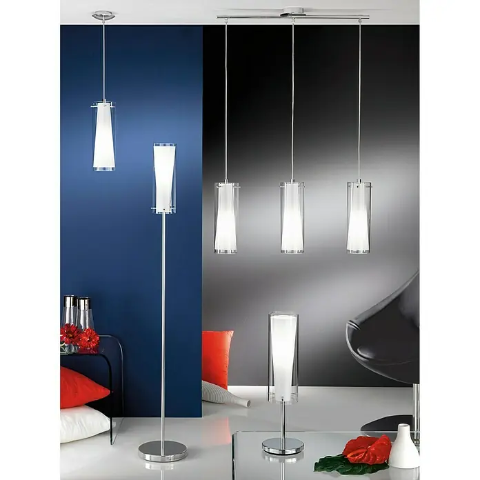 Eglo Pinto Lámpara colgante - 240 W, L x An x Al: 90,5 x 36 x 110 cm, Cromo, E27 - Foto ambiente