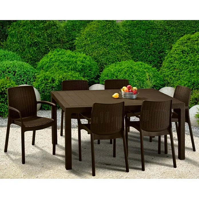 Keter Mesa de jardín Melody - L x An: 160 x 94 cm, Marrón
