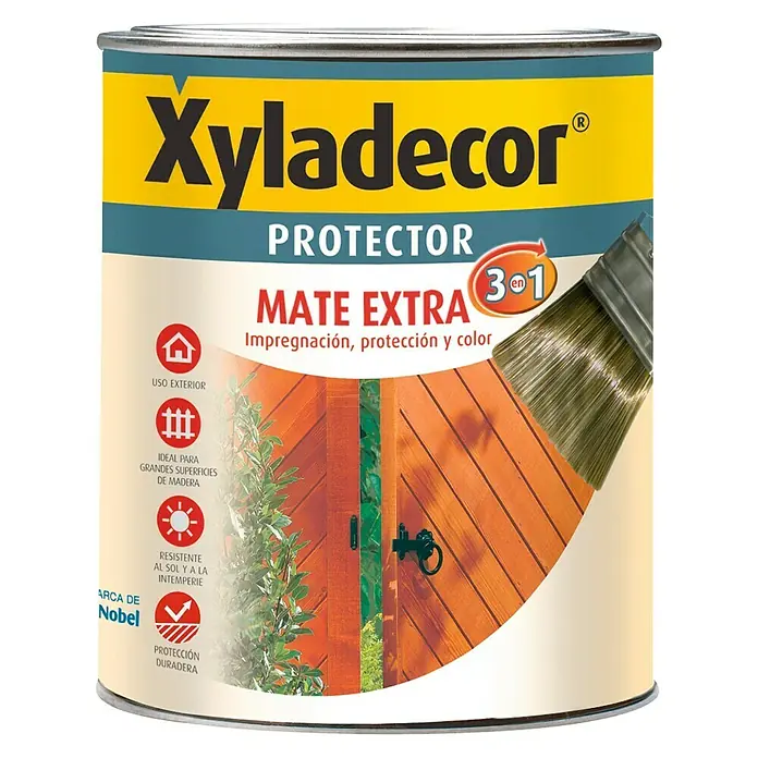 Xyladecor Protección para madera Mate Extra 3 en 1 - Ébano, 2,5 l, Mate