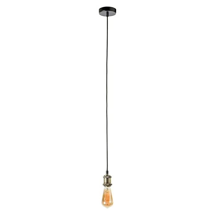 Schuller Lámpara colgante Cuero - 40 W, L x An x Al: 5 x 5 x 96 cm, Oro, E27
