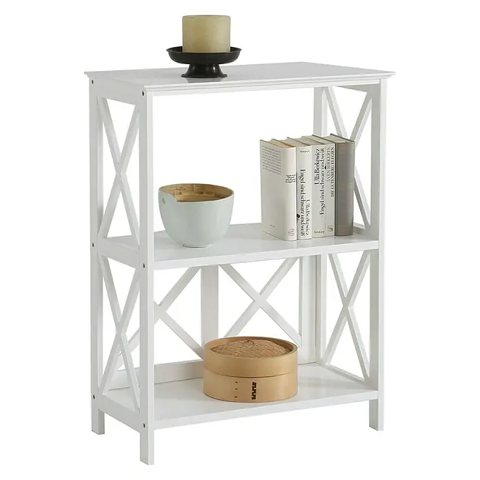 Estantería de madera Victoria 3 baldas - An x Al: 60 x 77 cm, Madera, Blanco