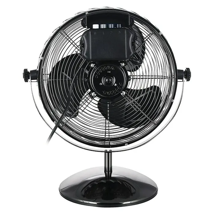 PR Klima Ventilador de sobremesa Vintage - Negro, 30 cm, 50 W, 2.075 m³/h