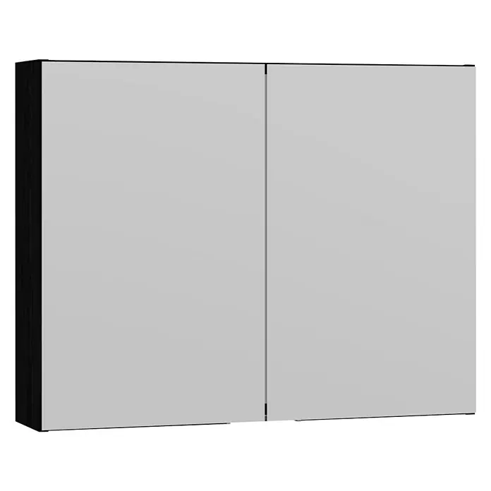 Scanbad Multo+ Spiegelschrank - B x H: 80 x 64 cm, Ohne Beleuchtung, Spanplatte, Schwarz