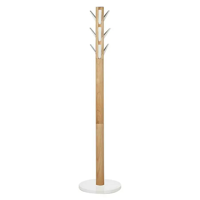 Umbra Garderobenständer Flapper - Ø x H: 57 x 165 cm, Anzahl Haken: 9 Stk., Natur, Weiß - Vorderansicht