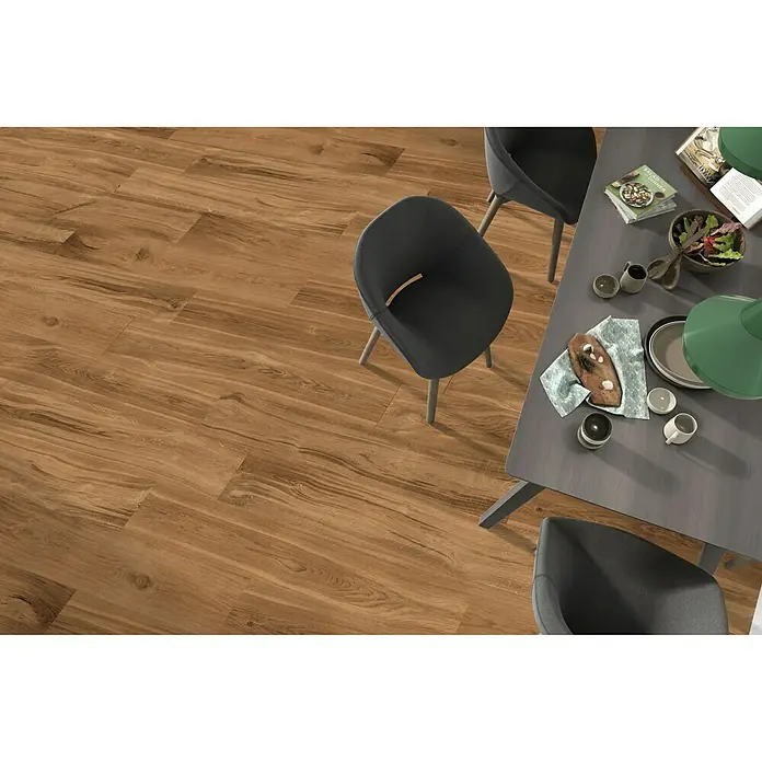 Pavimento porcelánico Selva - 22,5 x 119,5 cm, Teka, Rectificado, Estilo madera