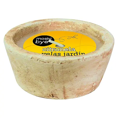 Vela de citronela en vaso de piedra