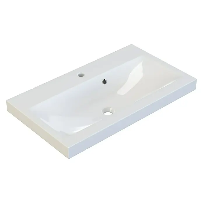 Camargue Espacio Ugradbeni umivaonik Olex - 80 x 46 cm, Mineralni lijev, Bijele boje - Pogled sprijeda