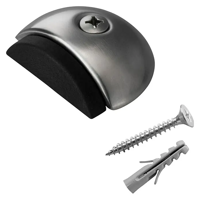 Inofix Tope de puerta 3163 - Acero inoxidable, Plateado/Negro