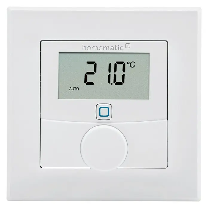Homematic IP Funk-Raumthermostat HmIP-WTH-2 - Batteriebetrieben, 25 x 86 x 86 mm - Vorderansicht