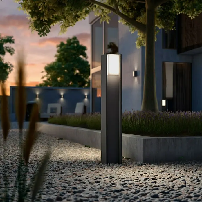 Philips Hue LED-Wegeleuchte Turaco - 80,2 cm, Aluminium, Lichtfarbe: Warmweiß