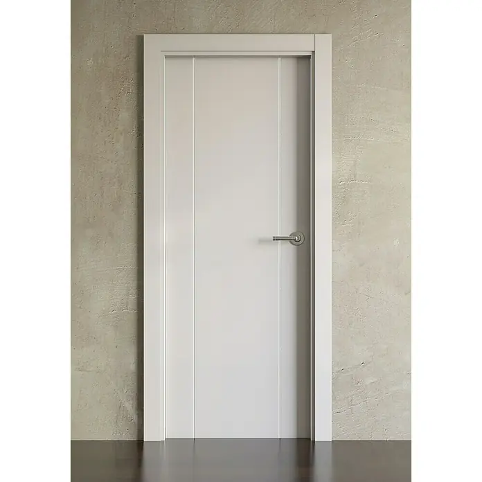 PortStylo Puerta interior Natal - 62,5 x 203 cm, Apertura según normativa: Izquierda, Blanco lacado, Maciza aligerada