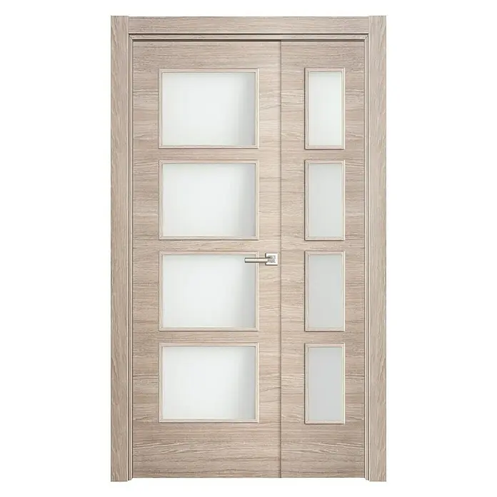 Puerta de doble hoja 1/2 Roble Gris - 115 x 203 cm, Izquierda, Roble Gris, Macizo