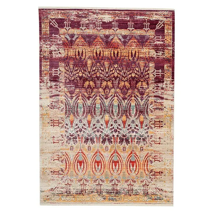Kayoom Kurzflorteppich Baroque - Rot/Beige, 150 x 80 cm, 100 % Polyester - Ansicht von oben