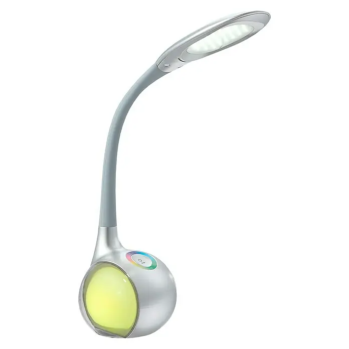 Globo Lámpara de sobremesa LED Tarron - 5 W, L x An x Al: 30 x 13,5 x 53 cm, Plateado, Blanco frío