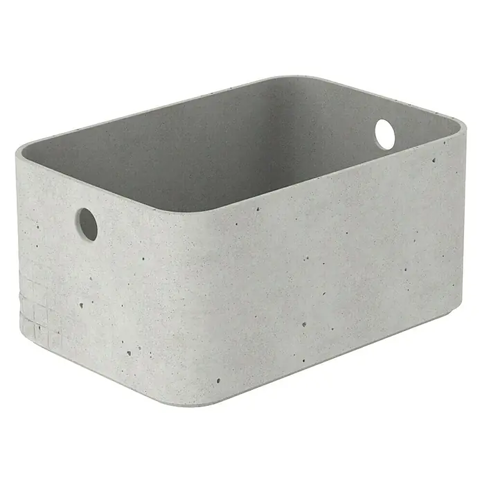 Curver Aufbewahrungsbox Beton S - L x B x H: 24 x 17 x 12 cm, Material: Kunststoff, Beton - Linke Seitenansicht