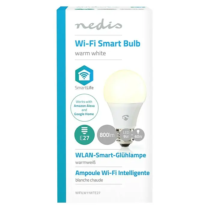 Nedis Smartlife LED-Leuchtmittel - 1 Stk., E27, 9 W, Warmweiß, Dimmbar - Vorderansicht