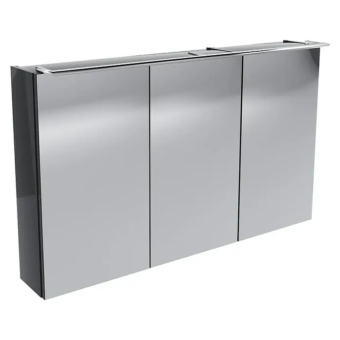 Camargue Stella LED-Spiegelschrank - B x H: 100 x 68,4 cm, Mit Beleuchtung, Spanplatte, Grafit - Linke Seitenansicht