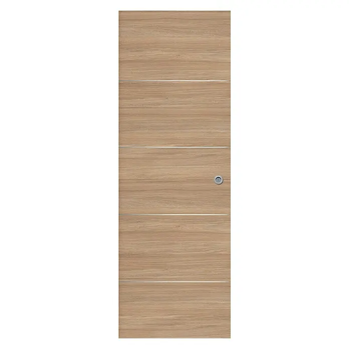 Puerta corredera de madera Roble Urban 400AL con uñero - 72,5 x 203 cm, Roble claro, Macizo