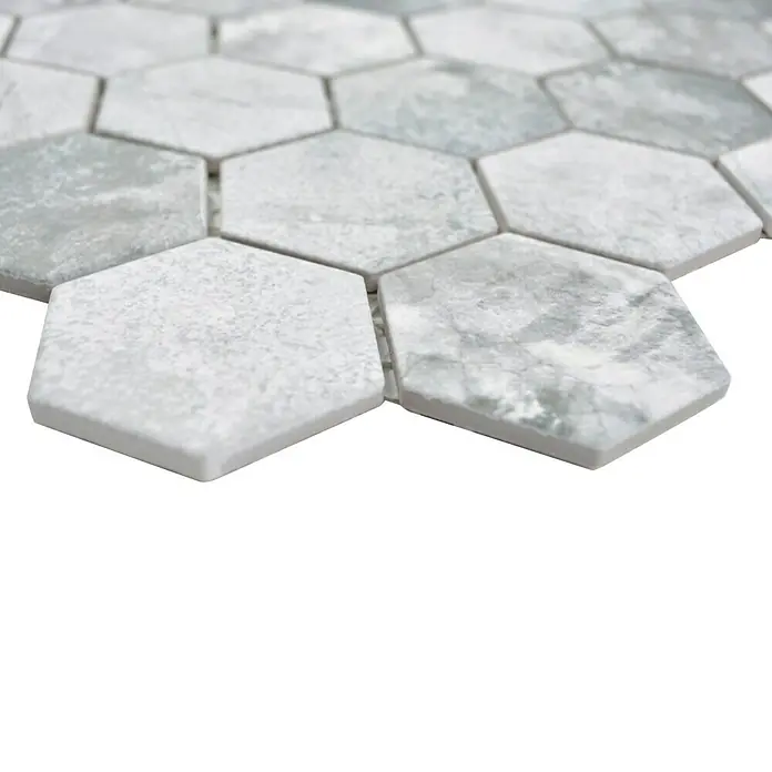 Mosaikfliese Hexagon HX CURIO ZLG - 32,5 x 28,1 cm, Grau, Matt - Detailaufnahme