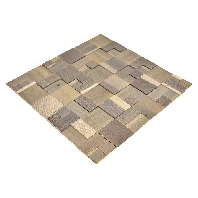 Selbstklebemosaik Wood SWM MC33N - 30 x 30 cm, Holz, Grau - Ansicht von oben