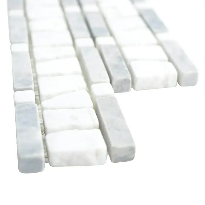 Fliesenbordüre Ladder BO LA GW03 - 30 x 5 cm, Grau/Weiß, Matt - Detailaufnahme