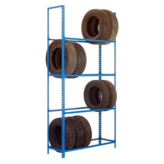 Simonrack Simonauto Estantería para neumáticos Autoclick Megaplus - L x An x Al: 30 x 120 x 200 cm, Capacidad de carga: 100 kg/balda, Número de baldas: 4 ud., Azul