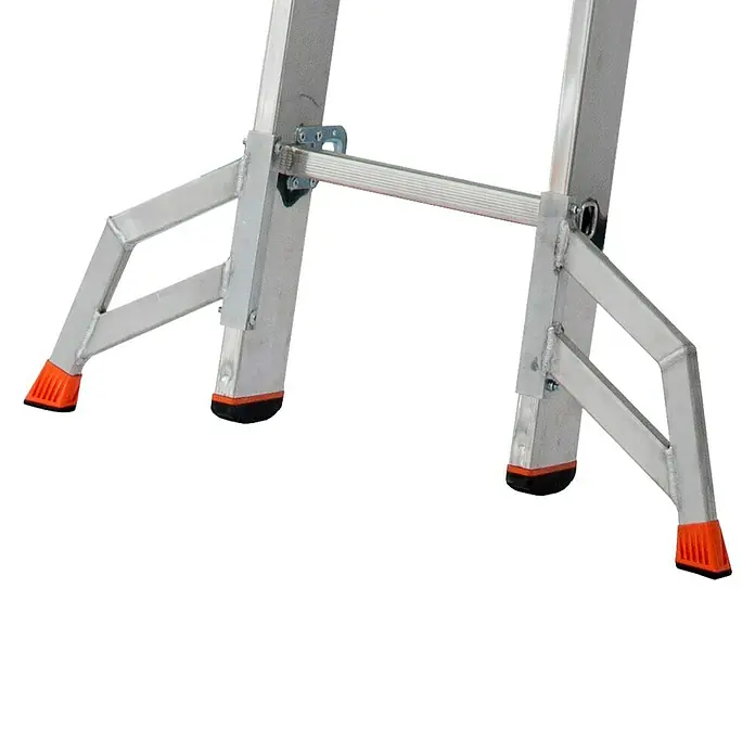 Krause Monto Sprossen-Mehrzweckleiter Tribilo - Arbeitshöhe: 10,9 m, 3 x 14 Sprossen, Aluminium - Detailaufnahme