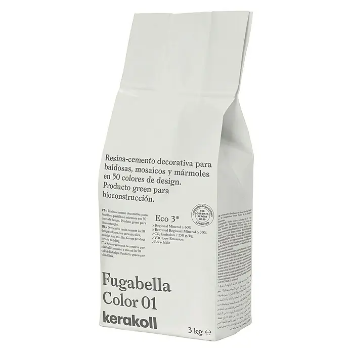 Kerakoll Sellador de resina - cemento Fugabella - Tono de color: 01, 3 kg