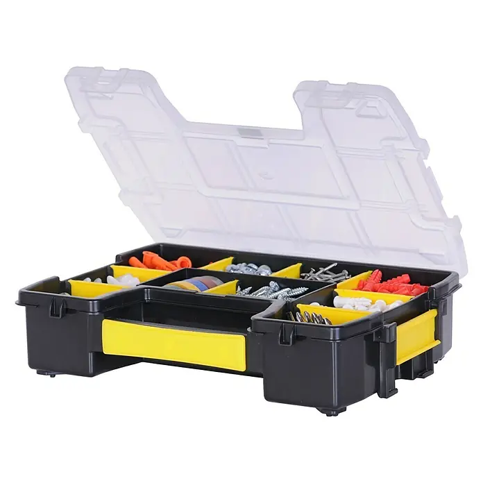 Stanley Kleinteilekoffer Sortmaster Mini - L x B x H: 210 x 290 x 63 mm, Anzahl Fächer: 10 - Rechte Seitenansicht