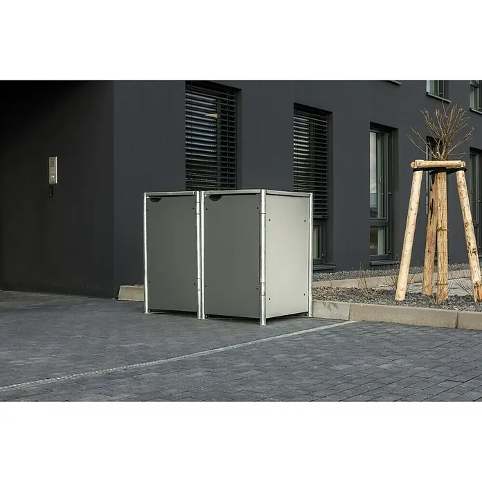 Hide Mülltonnenbox - 63,4 x 121 x 115,2 cm, Grau - Stimmungsaufnahme