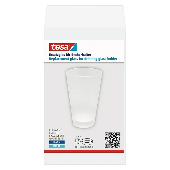 Tesa Ersatz-Zahnputzglas - Glas, Matt - Vorderansicht