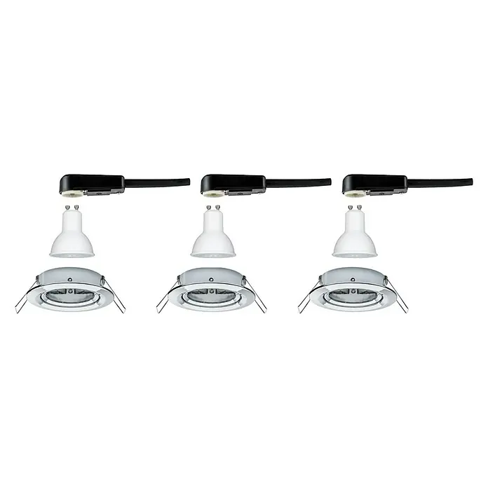 Paulmann LED-Einbauleuchten-Set Nova - 6,5 W, Chrom, 3 Stk., Warmweiß