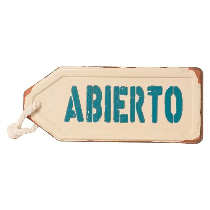 Placa metálica Reversible - Abierto, 27 x 11,5 cm