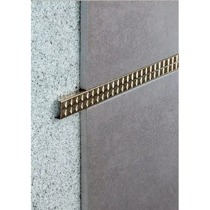 Perfil en U decorativo 3D Cuadrado Oro - 2,5 m x 20 mm x 8 mm, Brillante