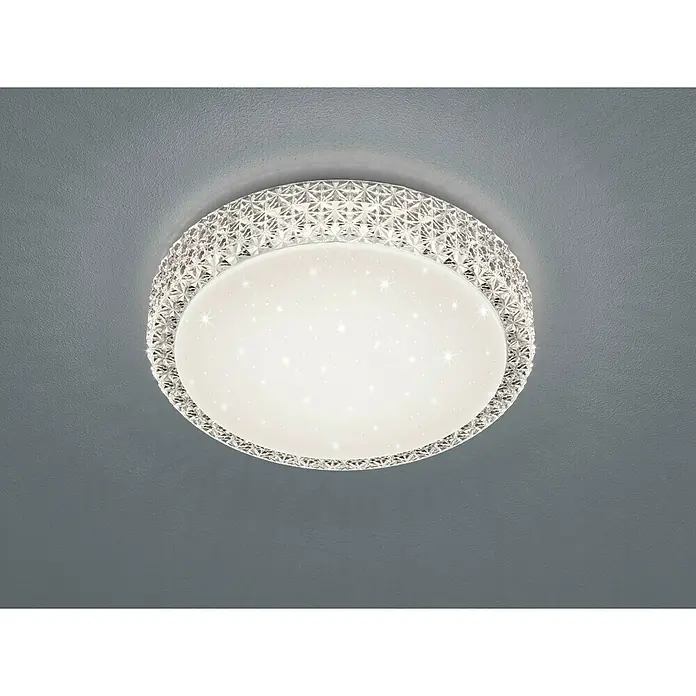 Trio Leuchten LED-Deckenleuchte - 18 W, L x B x H: 39,5 x 39,5 x 9 cm, Klar, Klar/satiniert, Warmweiß - Ansicht von unten