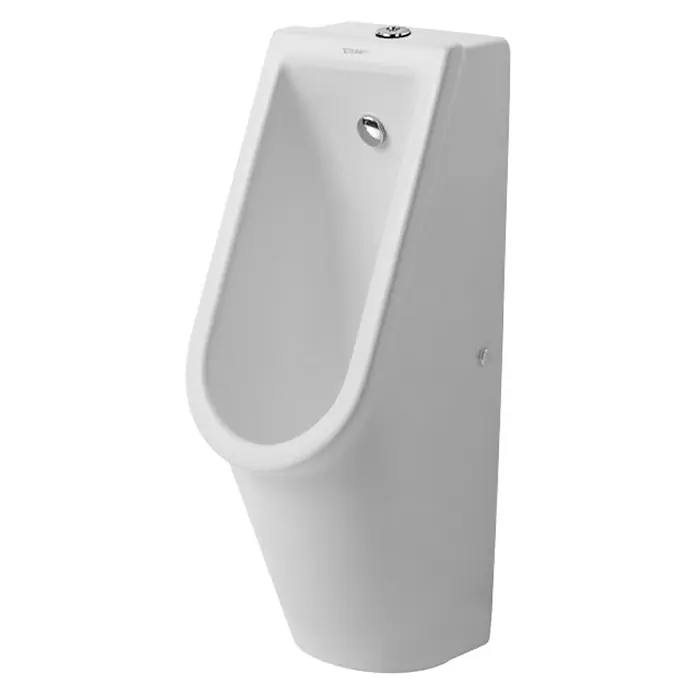 Duravit Starck 3 Urinal - Ohne Spülrand, Unbeschichtet, Zulauf: Oben, Druckspülung, Weiß, Ohne Zielobjekt - Vorderansicht