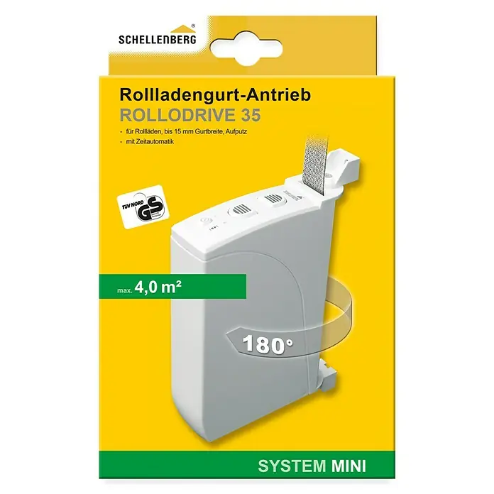 Schellenberg Rollladen-Gurtwickler Rollo Drive 35 - B x H: 39 x 166 mm, Gurtbreite: 14 mm, Zugkraft: 12 kg
