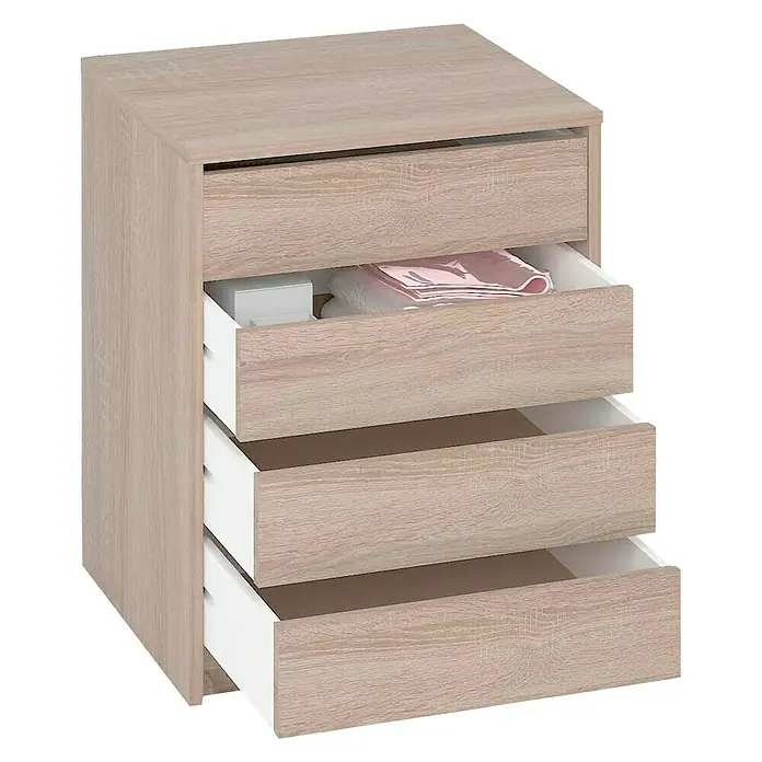 Cajonera K-9463 - L x An x Al: 44 x 50 x 61,4 cm, Roble, Número de cajones: 4 ud.